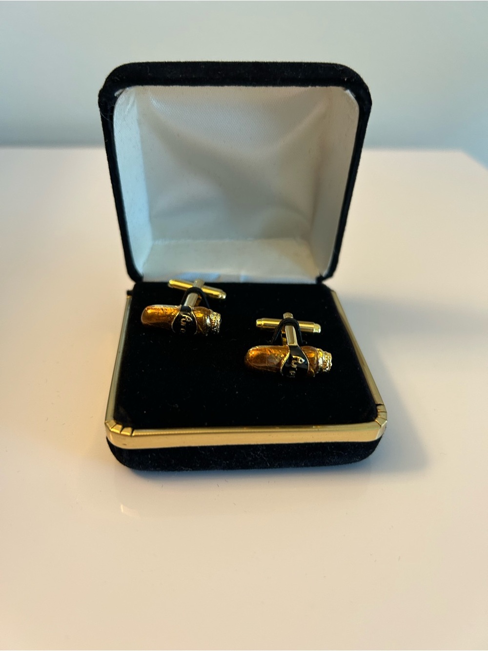Vintage Cigar‎ Gold Cufflinks